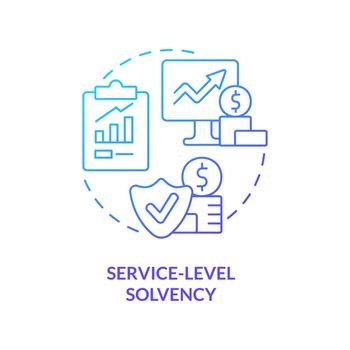 Service level solvency blue gradient concept icon