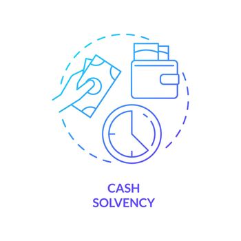 Cash solvency blue gradient concept icon