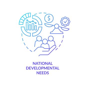 National developmental needs blue gradient concept icon