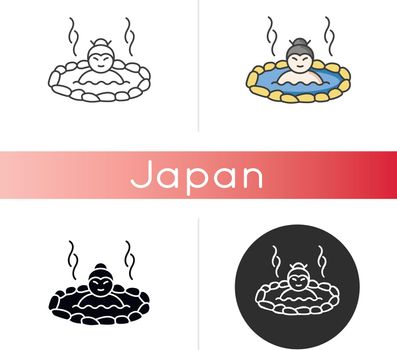 Hot spring icon. Japanese onsen