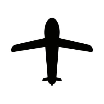 Airplane silhouette icon. Vector about transportation.