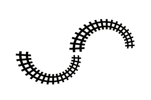 Curved rail silhouette icon. Vector.