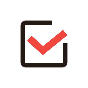 Red checkbox icon. Confirmation and decision. Vectors.