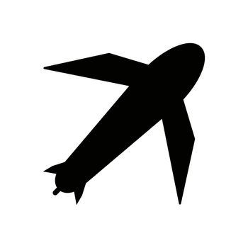 Airplane silhouette icon. Jet plane vector.