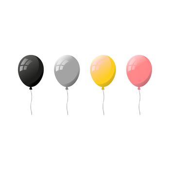 Colorful flat helium balloons.