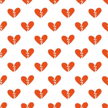Seamless pattern with broken hearts.