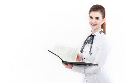 Young businesswoman with a notebook