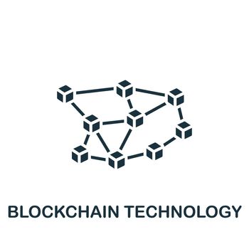 Blockchain Technology icon. Monochrome simple Fintech Industry icon for templates, web design and infographics