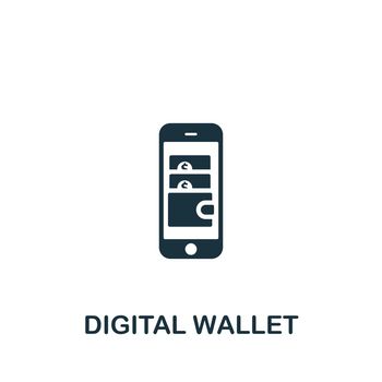 Digital Wallet icon. Monochrome simple Fintech Industry icon for templates, web design and infographics