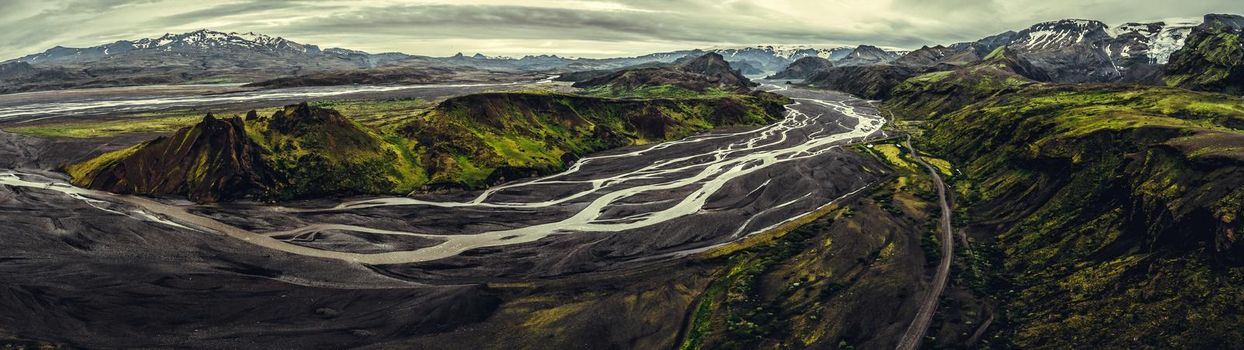 The landscape of Thorsmork in highland of Iceland.