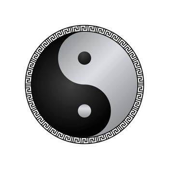 Yin yang Japanese religion symbol vector illustration.