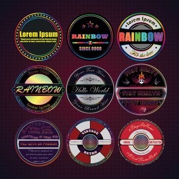 Modern and colorful badge logo vintage collection artwork design