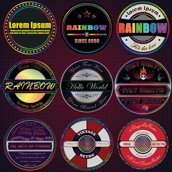 Modern and colorful badge logo vintage collection artwork design.