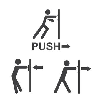 Push and pull door icon