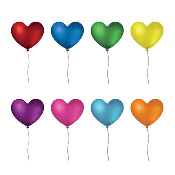 Heart shaped helium balloons.