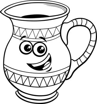 ceramic jug clip art cartoon illustration coloring page