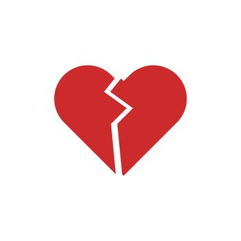 Broken heart icon. Broken heart and divorce. Vector.