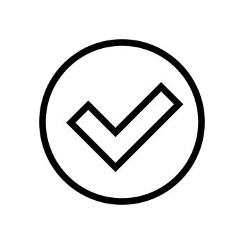 Simple round checkmark icon. Vector.