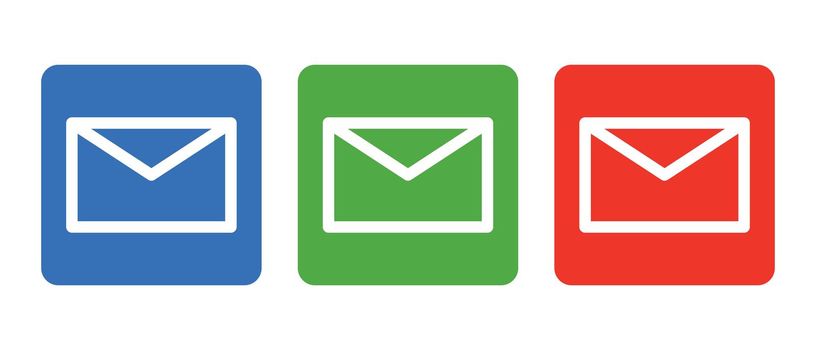 Colorful email icon set. Vector.