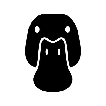 Duck glyph icon. Farm animal vector illustration
