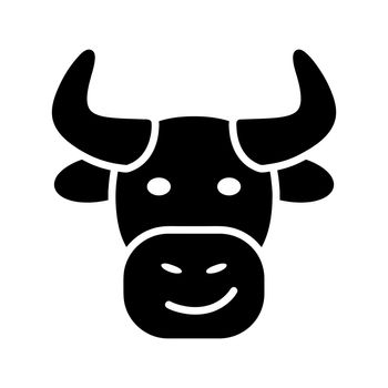 Bull glyph icon. Farm animal vector illustration