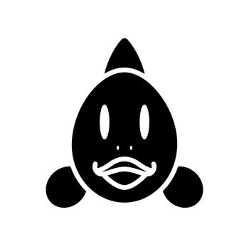 Fish glyph icon. Animal head vector illustration