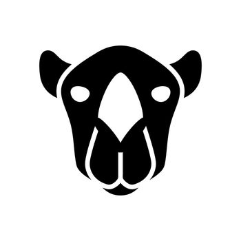 Camel glyph icon. Animal head vector symbol