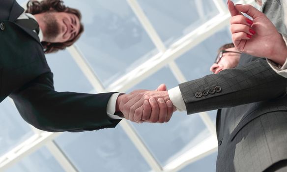 Successful business people handshake greeting deal concept