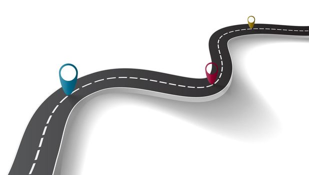 Winding Road With Transparent Shadow Template On White