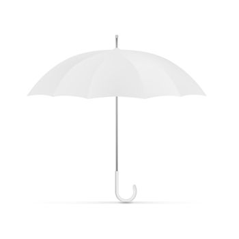 Realistic Blank White Umbrella From Side For Branding