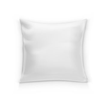 Blank White Square Pillow. Clean Cushion With Shadow.