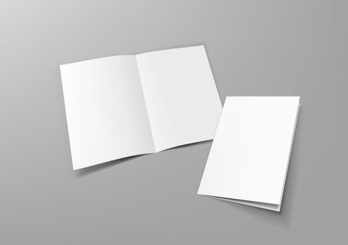 Realistic Blank A4 Half-fold Brochure Mock Up Template
