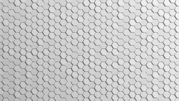 3D Abstract Cellular Hexagonal White Wall Back