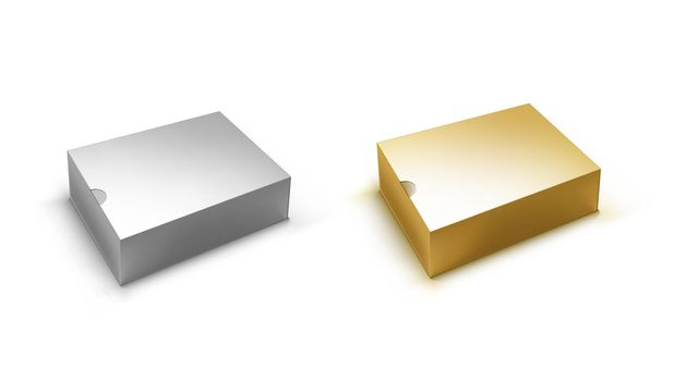 Blank Silver And Gold Box With For Branding