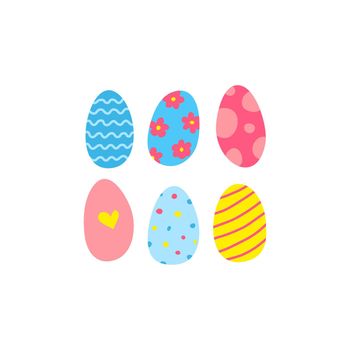 Group of doodle Easter eggs.