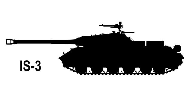 Battle tank IS-3. Tank icon. Tank silhouette