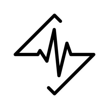 Black heartbeat icon. Abstract medical symbol. Vector heartbeat icon