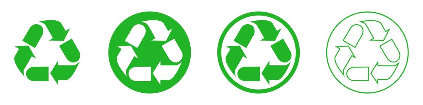 Recycle icon. Set of triangular eco recycle signs. Recycle label