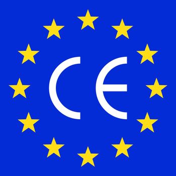 CE mark symbol. European conformity certification mark.