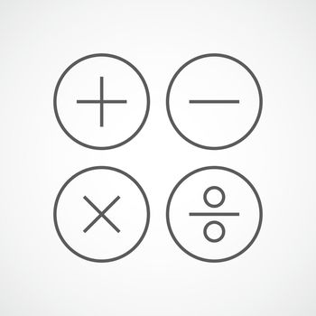 Basic mathematical symbols. Vector illustration.