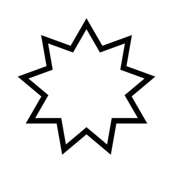 Bahai star. Religious symbol of Bahaism. Vector illustration.