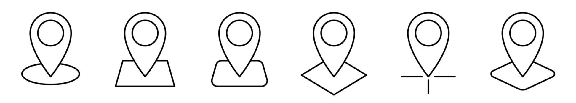 Location icons. Linear map pointer icon. Vector illustration.
