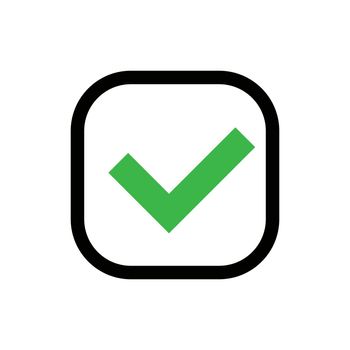 Checkbox icon with rounded corners. Vector.
