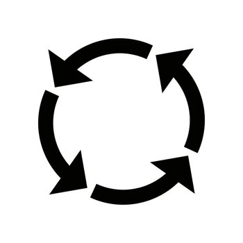 Rotating arrow icon. Recycling symbol. Vectors.