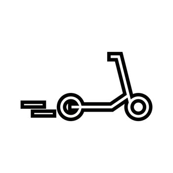 Icon of a moving scooter. Vector.