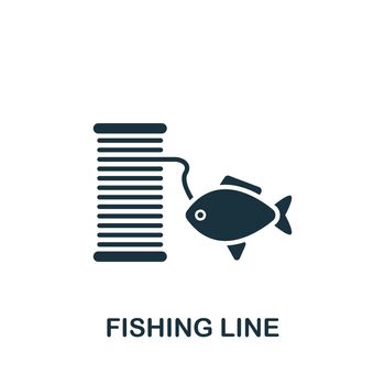 Fishing Line icon. Monochrome simple Fishing icon for templates, web design and infographics