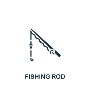 Fishing Rod icon. Monochrome simple Fishing icon for templates, web design and infographics
