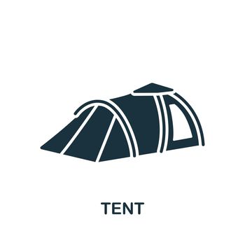 Tent icon. Monochrome simple Fishing icon for templates, web design and infographics