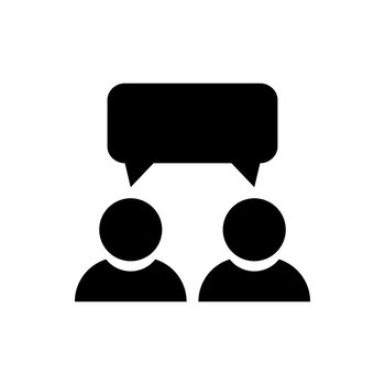Dialog icon in black. Symbol of dialogue between two people. Vector illustration EPS 10