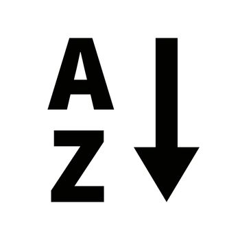 Alphabet sort icon. Arrow and letter vectors.